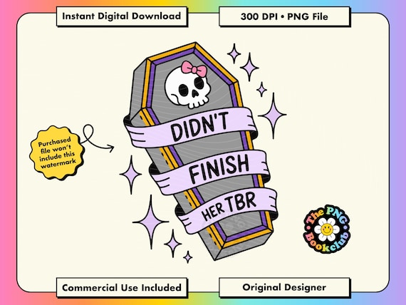 Funny Bookish Quote PNG File: Spooky Book Lover Clipart Instant Download | Halloween Stickers | Skull Spooky Reader PNG T-Shirt Sublimation