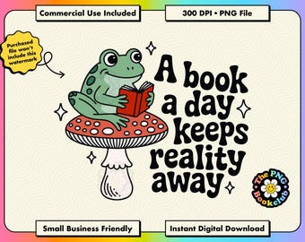 A Book A Day Keeps Reality Away PNG Sticker | Romantasy Clipart | Smut Lover Kindle Sticker | Booktok Merch | Bookclub Gifts | Slow Burn PNG