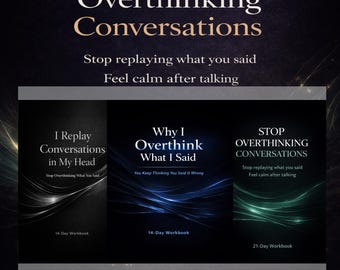 Conversation Overthinking Bundle Stop Replay Thoughts Social Anxiety Workbook Overthink What I Said