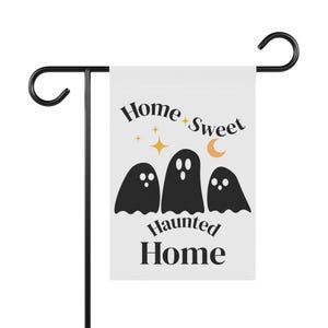Haunted House Banner, Spooky Garden Decor, Halloween Flag, Ghost Home Sign, Autumn Outdoor Decor