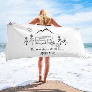 Towel Camper, Towel Name, Towel Gift, Beach Towel, Beach Towel Bath Towel