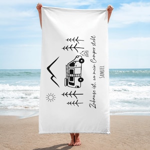 Towel Camper, Towel Name, Towel Gift, Beach Towel, Beach Towel Bath Towel