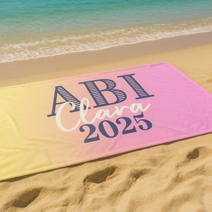 Abi 2025 gift, towel with name, graduation gift, personalized towel, beach towel with name, personalized bath towel, graduation