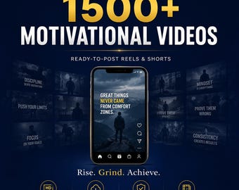 Pakiet filmów motywacyjnych: ponad 1500 rolek na TikTok, Instagram, YouTube Shorts | Treści bez twarzy | Natychmiastowe pobieranie