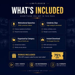 Pacchetto di video motivazionali con oltre 1500 reel per TikTok, Instagram, YouTube e contenuti anonimi / Download immediato immagine 2