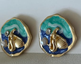 Op de oceaan geïnspireerde kunstsieraden met parel en kristal