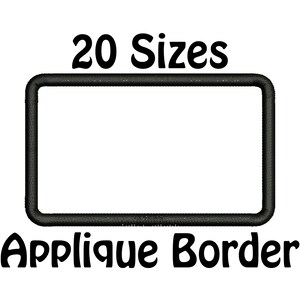 Rectangle Applique Monogram Frame, Basic Shape Machine Embroidery, Personalized Patch, Instant Download image 2