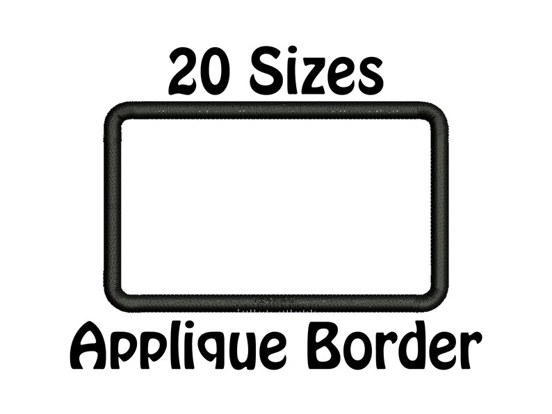 Rectangle Applique Monogram Frame, Basic Shape Machine Embroidery, Personalized Patch, Instant Download image 2