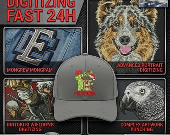 Custom Embroidery Digitizing – Convert Logo or Image into DST, Pes, Jef, Exp, Vp3 Files