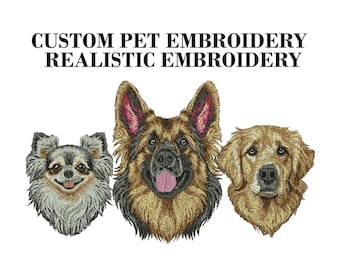 Custom Pet Embroidery Digitizing, Dog & Cat Portrait