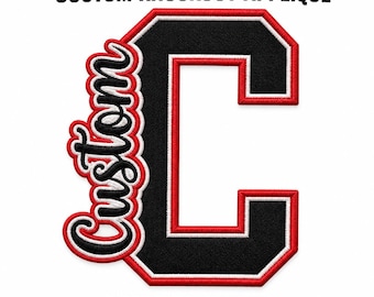 Custom Knockout Varsity Applique Embroidery File, One Size Only