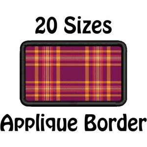 Marco rectangular con monograma para aplique, bordado a máquina de forma básica, parche personalizado, descarga instantánea.