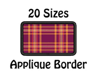 Rectangle Applique Monogram Frame, Basic Shape Machine Embroidery, Personalized Patch, Instant Download