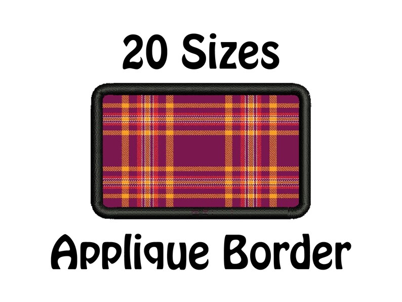 Rectangle Applique Monogram Frame, Basic Shape Machine Embroidery, Personalized Patch, Instant Download image 1