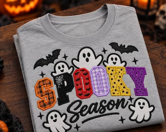 Spooky Season Applique Embroidery Design, Halloween Pattern, Machine Embroidery Files (Digital Downloads)
