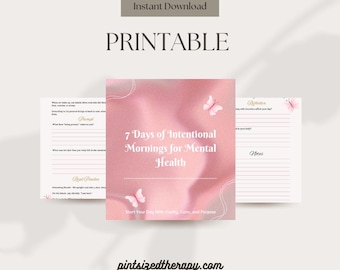 Intentional Mornings Workbook: 7-Day Goals Setting, Purpose Driven, Mental Health Guide
