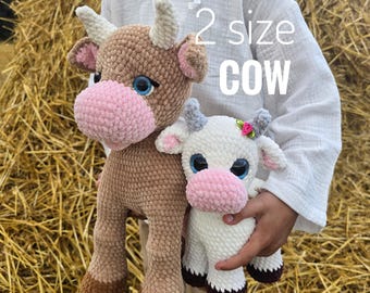 Set gehaakte koepatronen: amigurumi-stier, twee maten