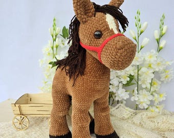 Crochet Big Horse Pattern, amigurumi horse, soft toy big horse crochet