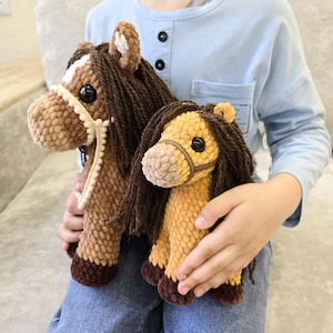 Crochet Horse Pattern 2 sizes, amigurumi horse, soft toy horse crochet 2 sizes