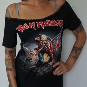 Iron Maiden Lace-Up Band Tee: Reworked Concert Shirt