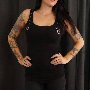 Olivia Paige Clothing - Black Tank top with Eyelets  goth gothic