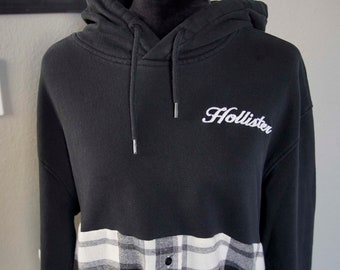 Olivia Paige -Recycle flannel hoodie sweatshirt fleece plaid
