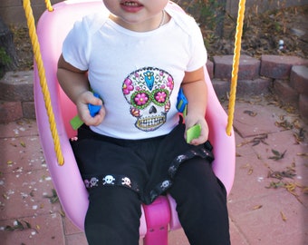 Olivia Paige - Little sugar skull rockabilly punk rock outfit/ bodysuit with tutu skirt