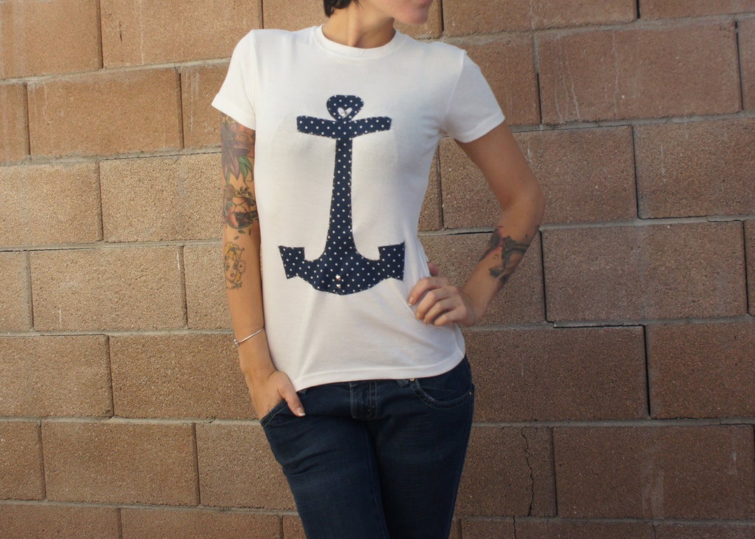 Olivia Paige pin up Anchor Navy Polka Dot Design Sailor Rockabilly ...