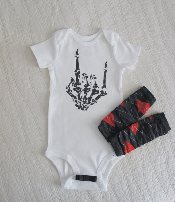 Metallica Infant Bodysuit Baby Leg Warmers Shirt Set Shower Gift