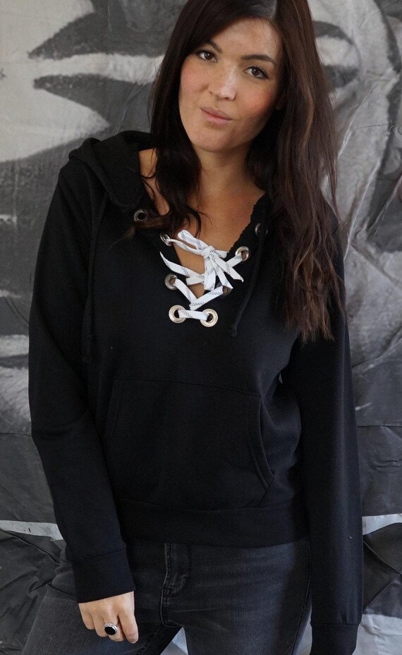 Hockey mom sweatshirt with laces new arrivals
