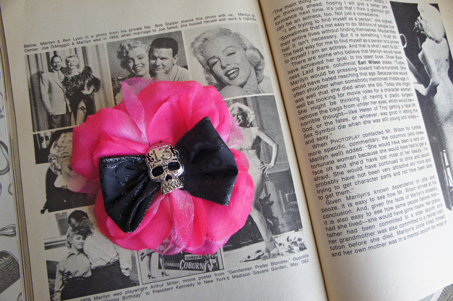 Olivia Paige - Rockabilly Pin up Sugar Skull Bow Hair Clip Flower Rose ...