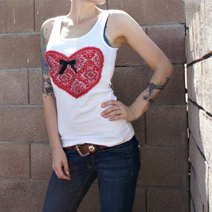 Olivia Paige Pin up bandana bow heart tank top rockabilly image 3