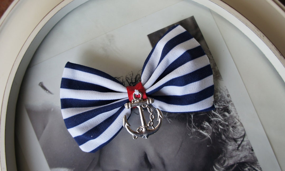 Olivia Paige Rockabilly Anchor Bow Pin up Stripes - Etsy