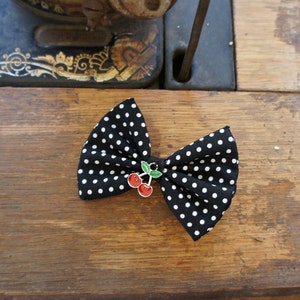 Olivia Paige polka Dot Cherries Pin up Rockabilly Hair Bow - Etsy