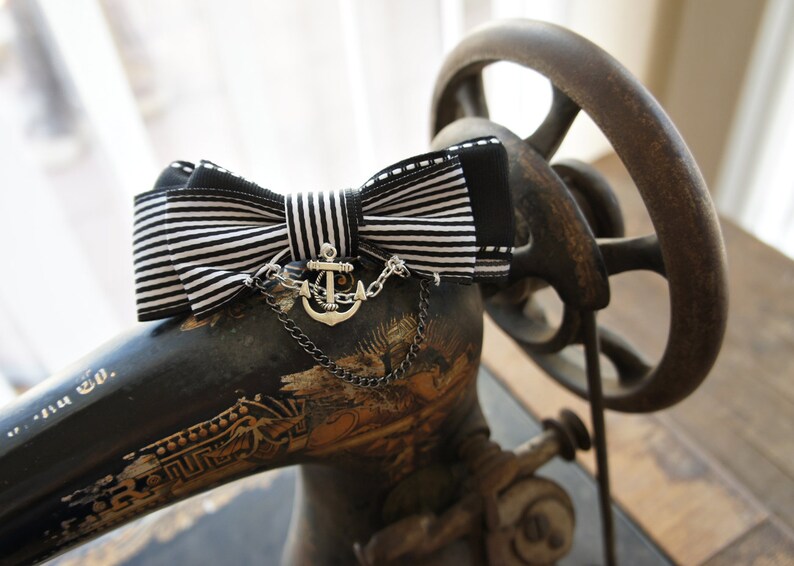 Olivia Paige Sailor Stripe Anchor Rockabilly Pin Bow Brooch - Etsy