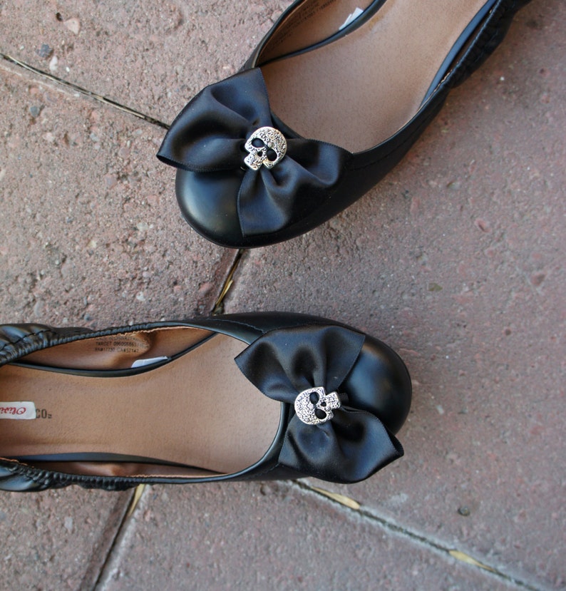 black satin bow shoes
