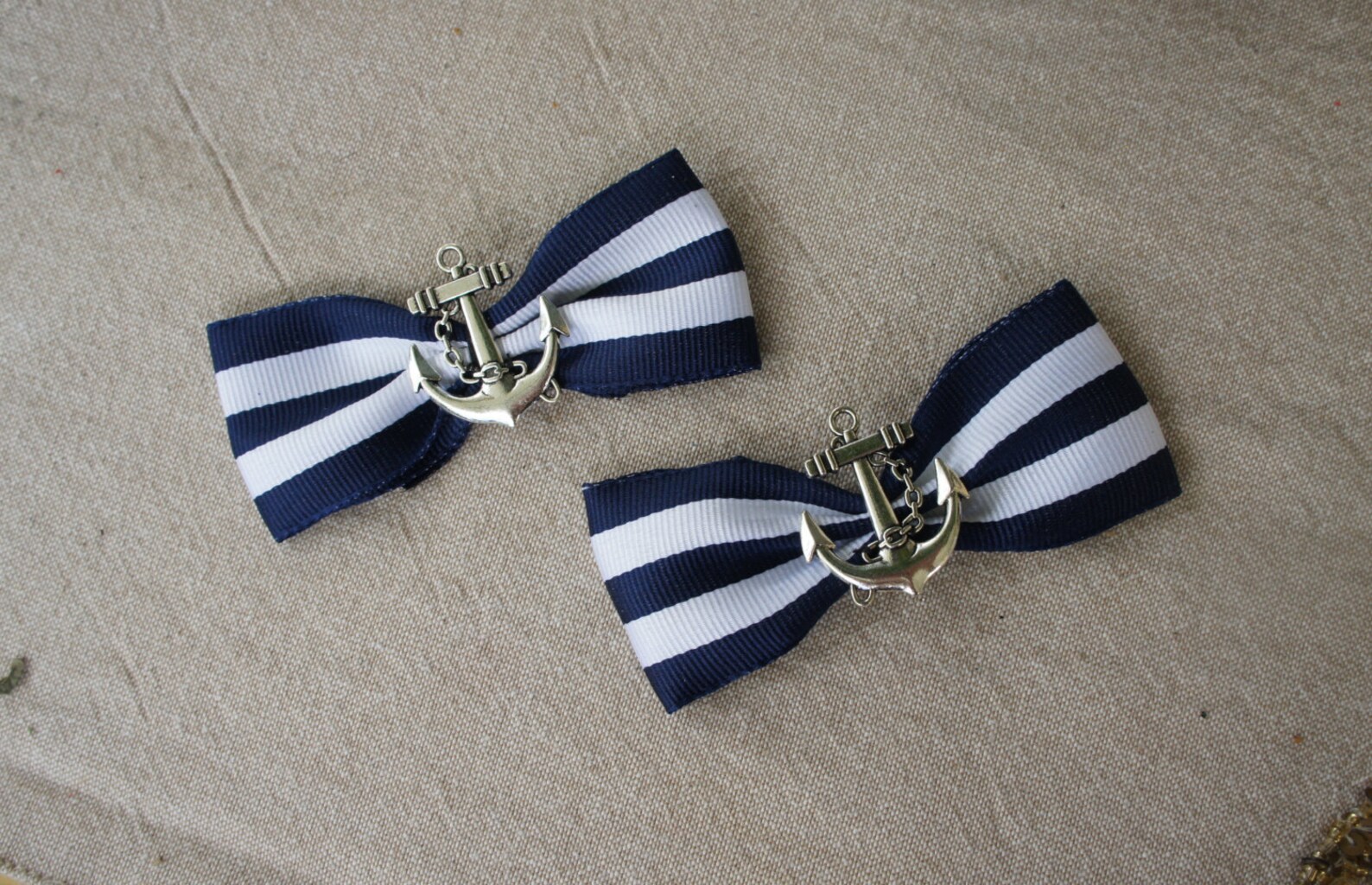 Olivia Paige - Rockabilly Navy Anchor Stripes Bows Shoe Clips Pin Up - Etsy