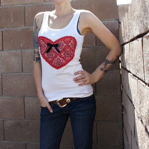 Olivia Paige Pin up bandana bow heart tank top rockabilly image 2