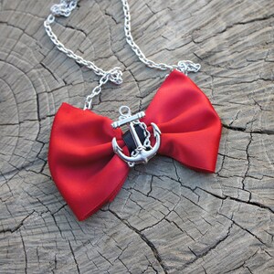 Olivia Paige- Rockabilly Pin up Sailor Anchor Necklace Bow - Etsy