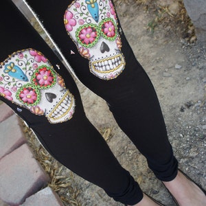 Olivia Paige SALE Sugar skull studded leggings punk rock image 4