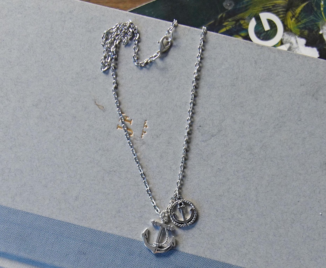 Olivia Paige - Silver Pin up Rockabilly Anchor Sailor Necklace - Etsy
