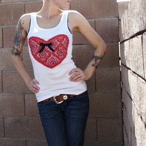 Olivia Paige Pin up bandana bow heart tank top rockabilly image 1
