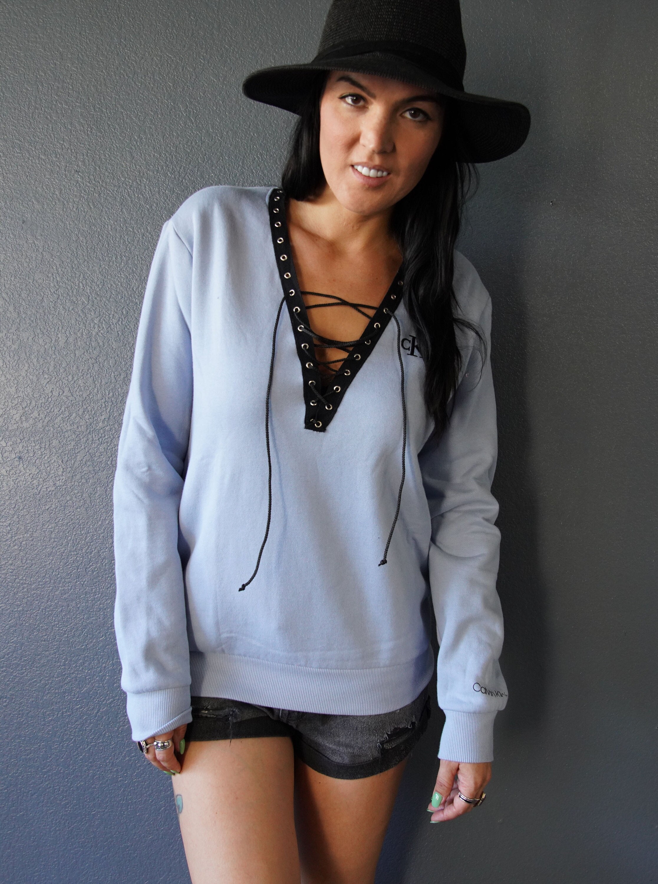 Olivia Paige SALE Diy Top Sweatshirt Calvin Klein V-neck With - Etsy