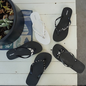 Olivia Paige -Tattoo Harley skulls skull wings Rockstar Rock and Roll  Flip flops