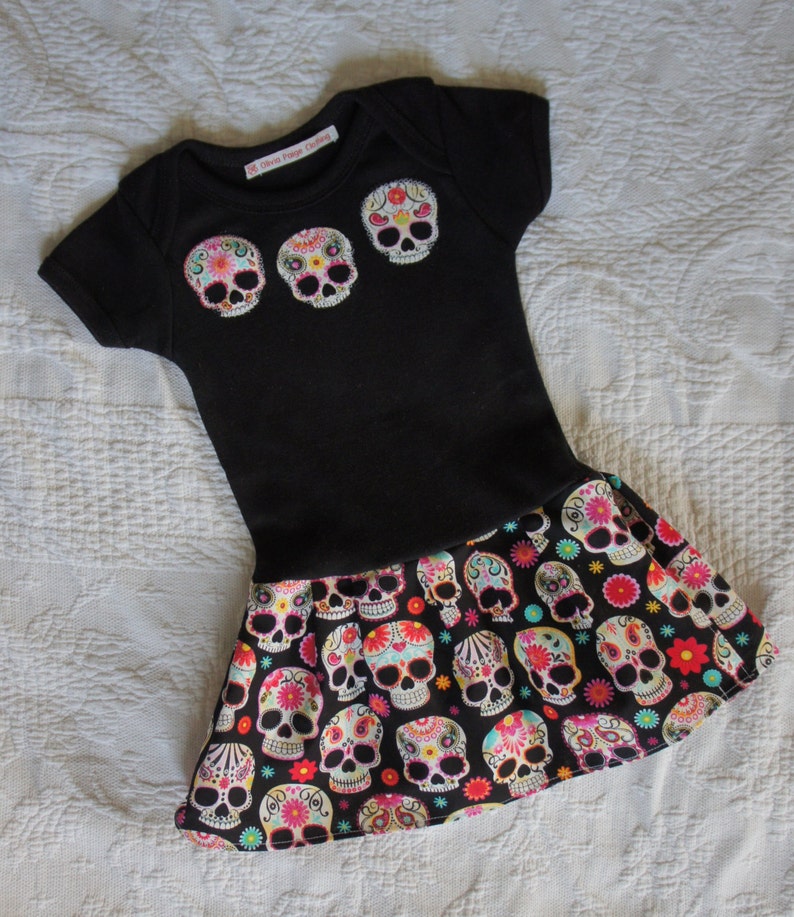 Olivia Paige Little sugar skull rockabilly punk rock outfit Tattoo Dress all sizes image 3