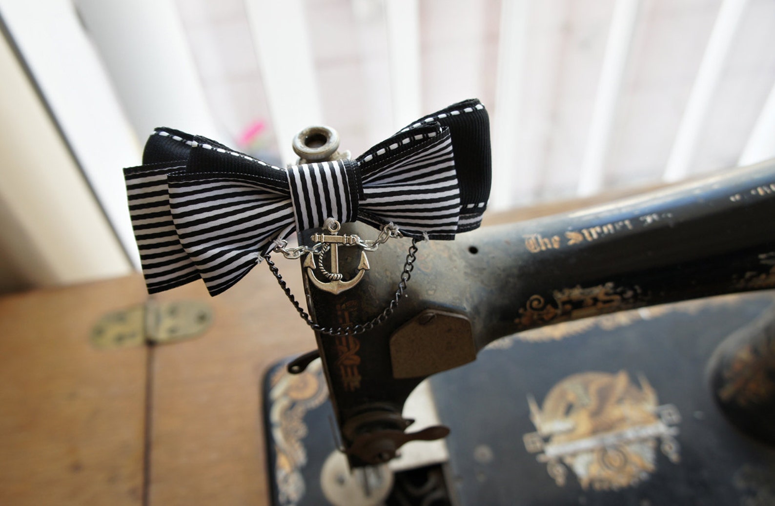 Olivia Paige Sailor Stripe Anchor Rockabilly Pin Bow Brooch - Etsy