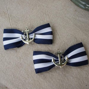 Olivia Paige - Rockabilly Navy Anchor Stripes Bows Shoe Clips Pin Up - Etsy