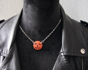 Olivia Paige - Halloween Skull  Pumpkin necklace with earrings