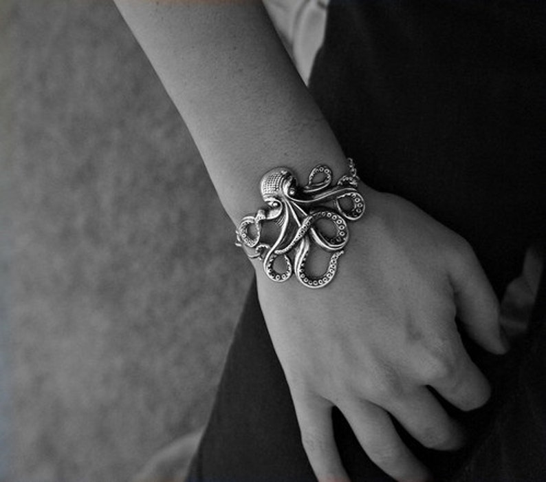 Olivia Paige -Silver Rockabilly octopus bracelet with anchor 