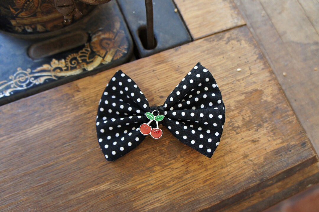 Olivia Paige polka Dot Cherries Pin up Rockabilly Hair Bow - Etsy